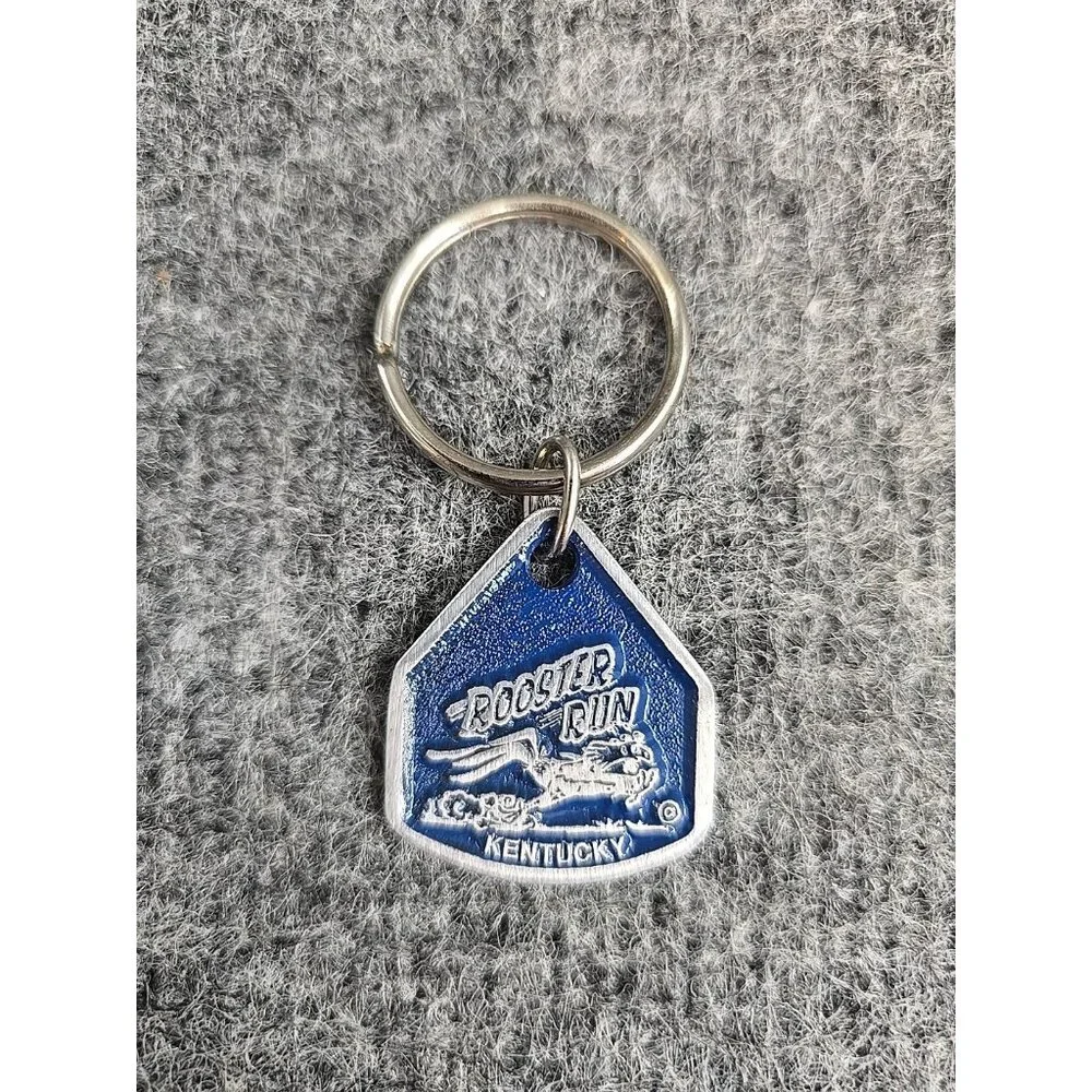 Vintage Kentucky Keychain Rooster Run Metal